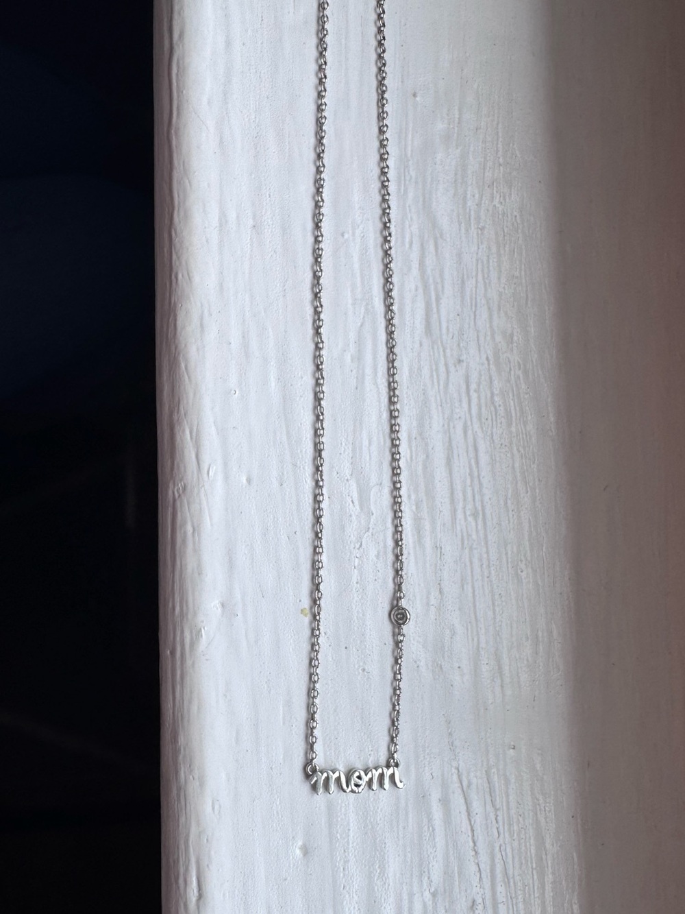 Syd by Sydney Evan Sterling Silver Diamond Mom Necklace